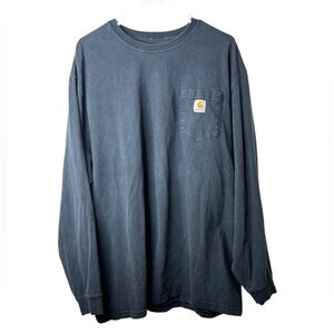 Carhartt Men’s Blue Long Sleeve Work Shirt Crew Neck Size‎ 2XL
